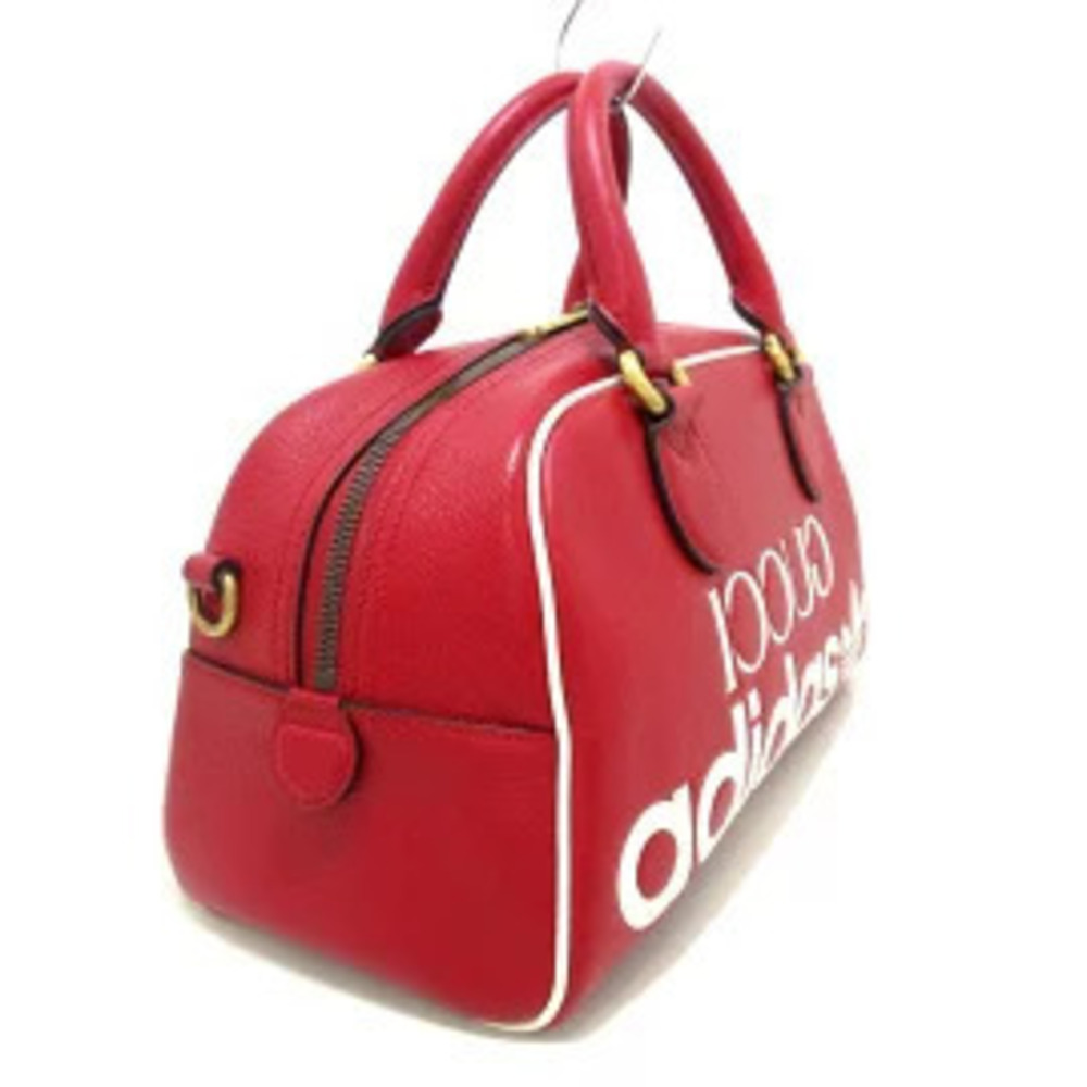Gucci Duffle Bag Handbag adidas Collaboration Red White GG Crystal Canvas